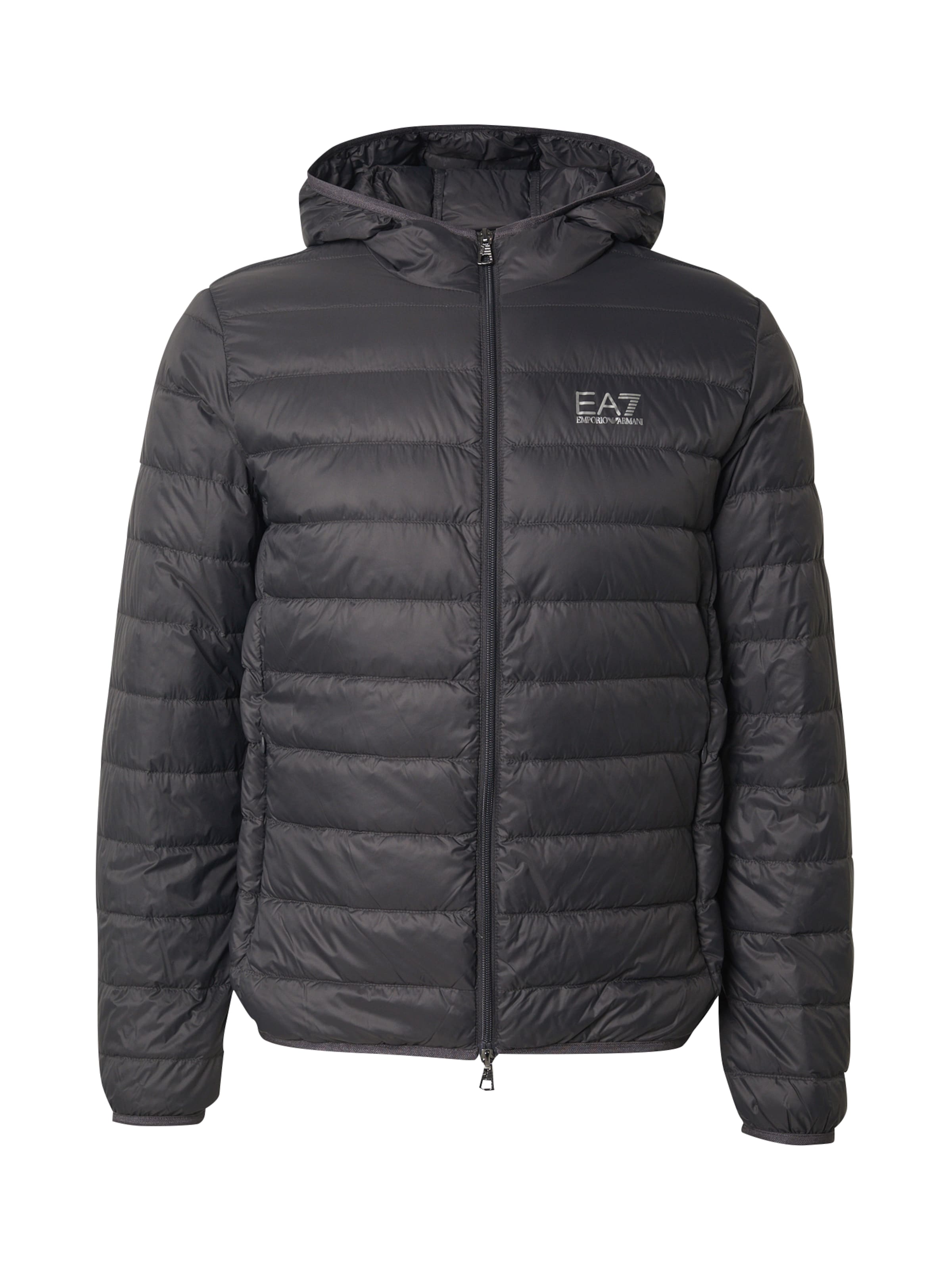 EA7 Emporio Armani Φθινοπωρινό και ανοιξιάτικο μπουφάν σε γκρι: μπροστά