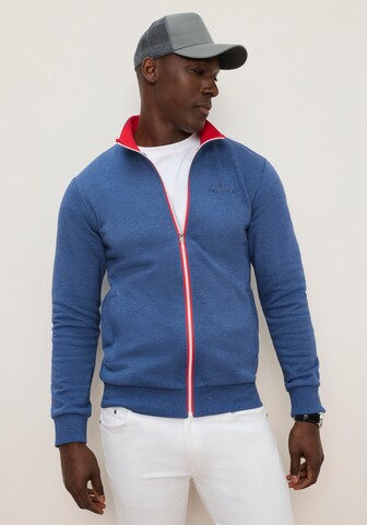 DELMAO Zip-Up Hoodie in Blue: front