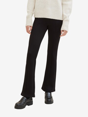 TOM TAILOR Flared Pantalon in Zwart: voorkant