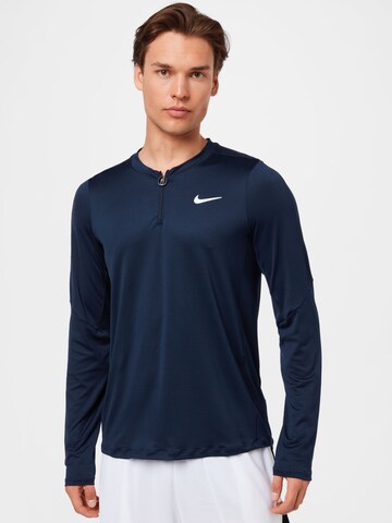 T-Shirt fonctionnel 'Court Advantage' NIKE en bleu : devant