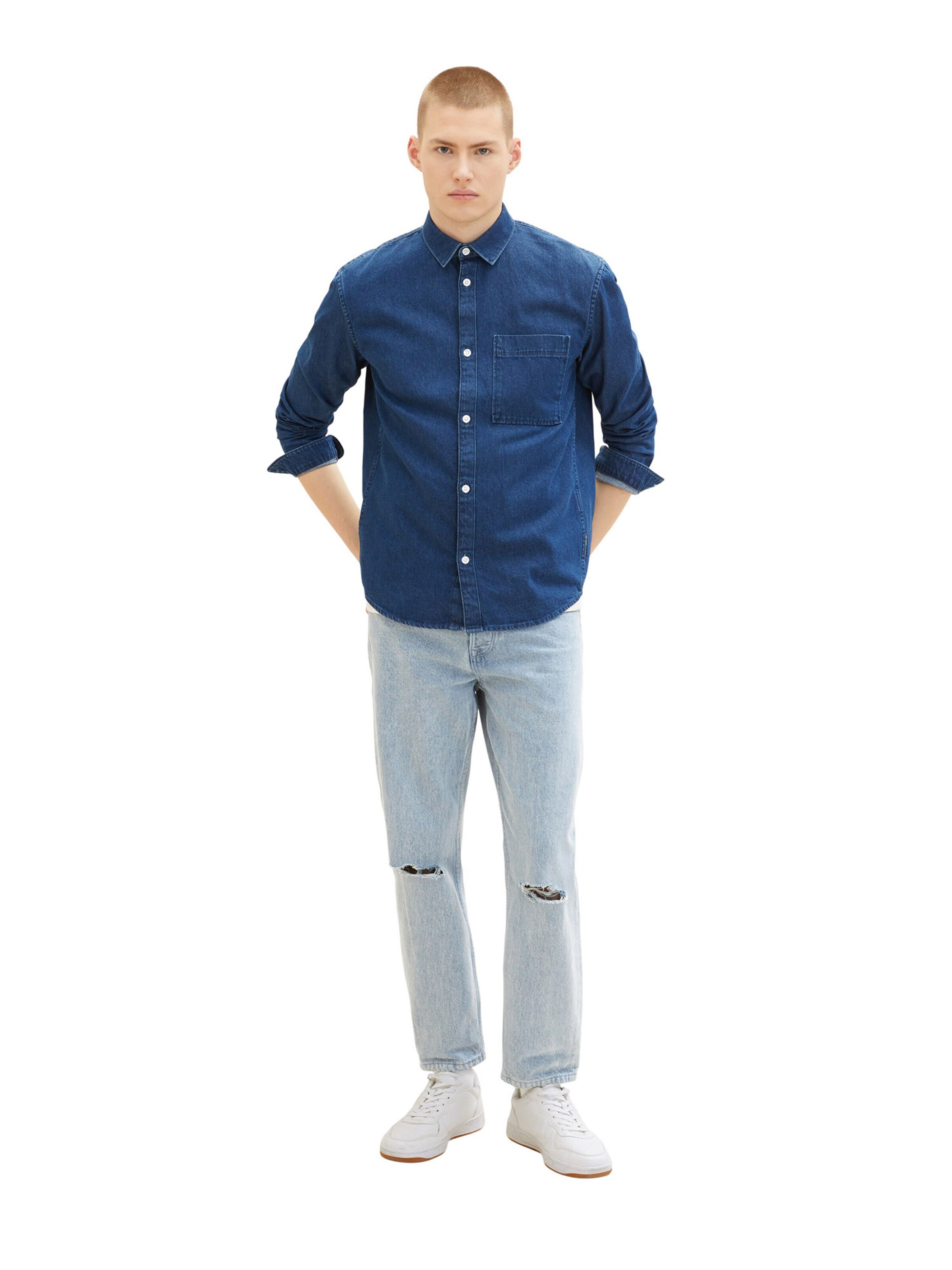 TOM TAILOR DENIM - Comfort Fit Camisa em azul