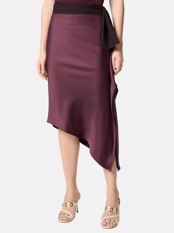 PINKO Skirt 'PINKO NEW CARAMBOLA GONNA SATIN GONNA' in Red