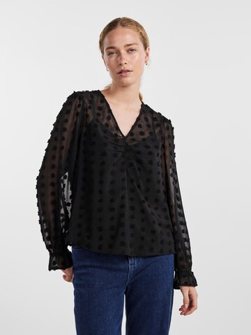 Camicia da donna 'Symma' di PIECES in nero: frontale