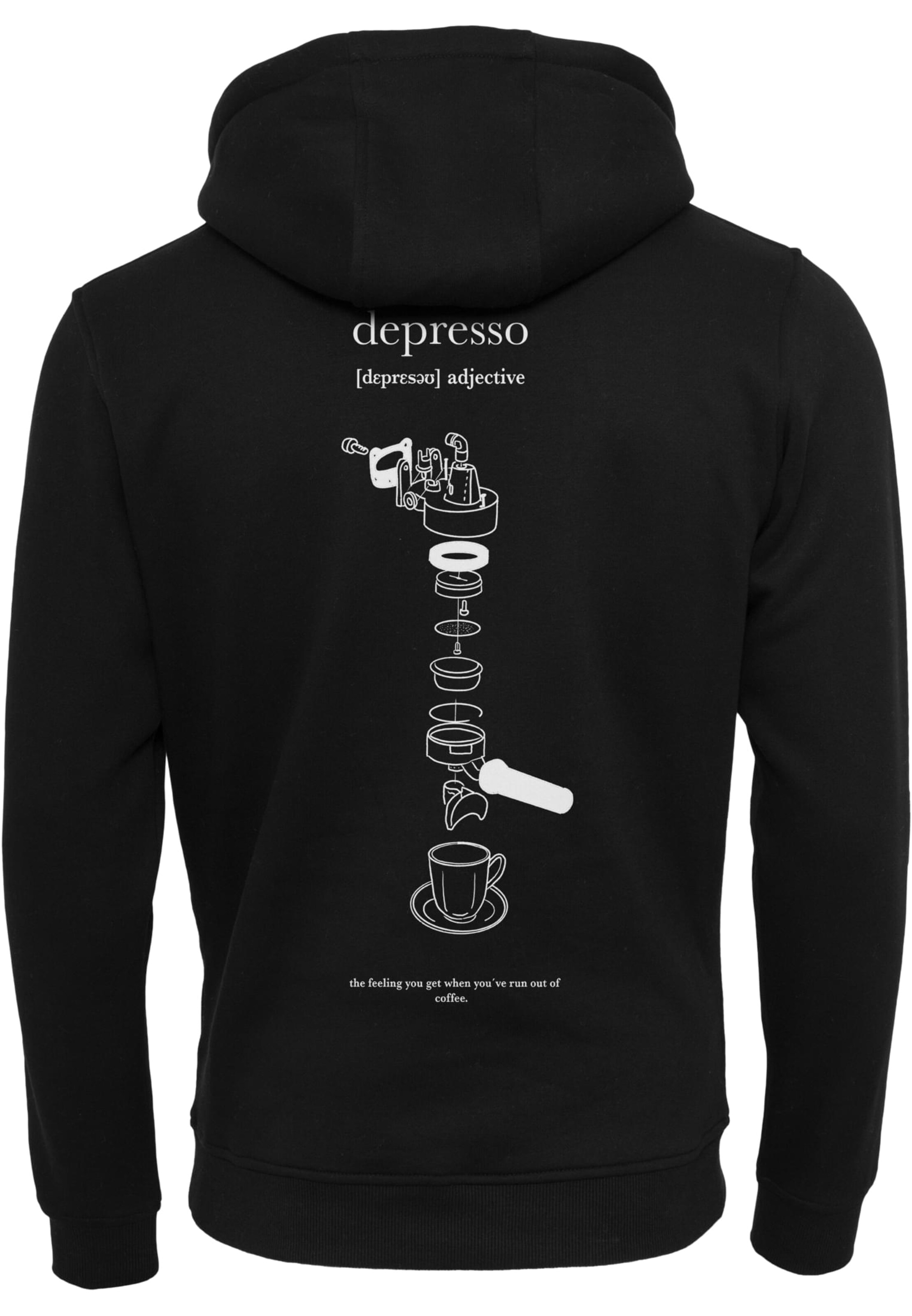 MT Men Sweatshirt 'Depresso' in Schwarz