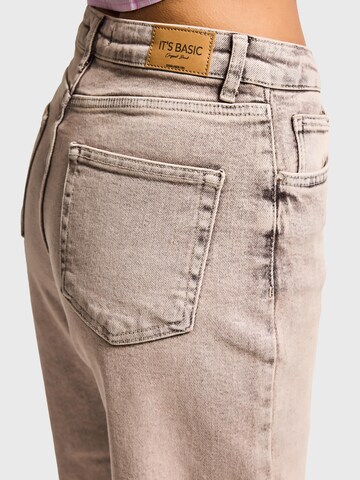 IT'S BASIC Regular Jeans 'Straight Mid Rise Jeans' in Grijs
