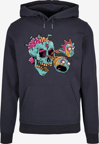ABSOLUTE CULT Sweatshirt 'Rick And Morty - Eyeball Skull' in Blau: predná strana