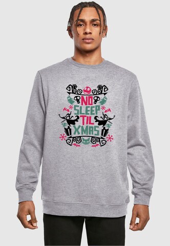 ABSOLUTE CULT Sweatshirt 'The Nightmare Before Christmas - No Sleep' in Grijs: voorkant