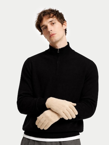 GOBI Cashmere Fingervantar 'Essential Knit Cashmere Gloves' i beige: framsida