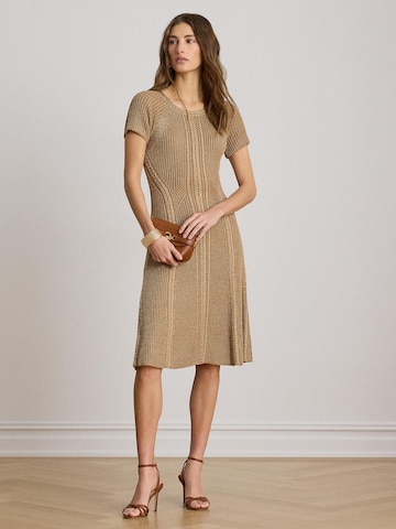 Lauren Ralph Lauren Πλεκτό φόρεμα σε χρυσό: μπροστά