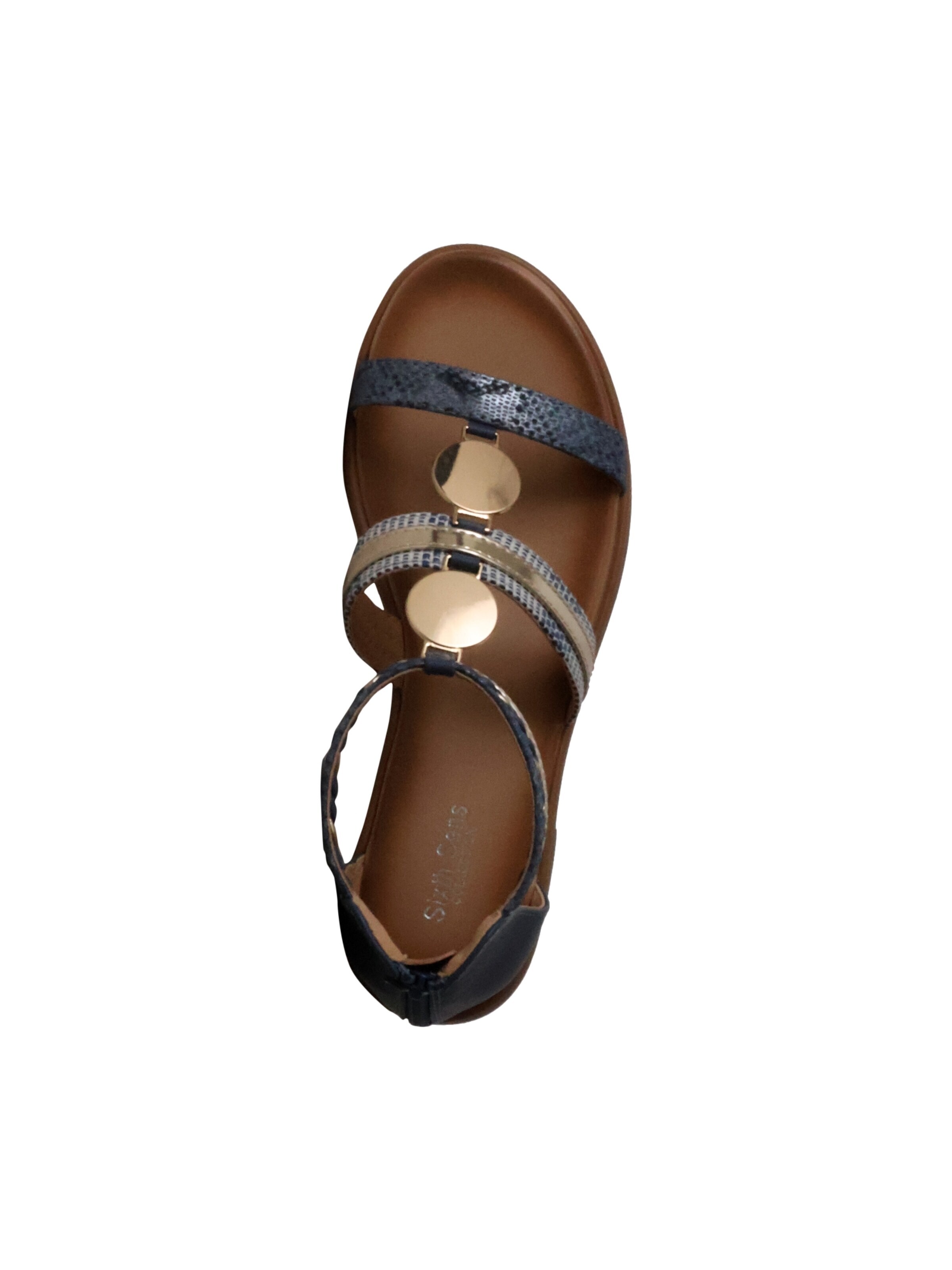 Sixth Sense - Sandalias 'Flache Sandalen mit Reißverschluss' en azul