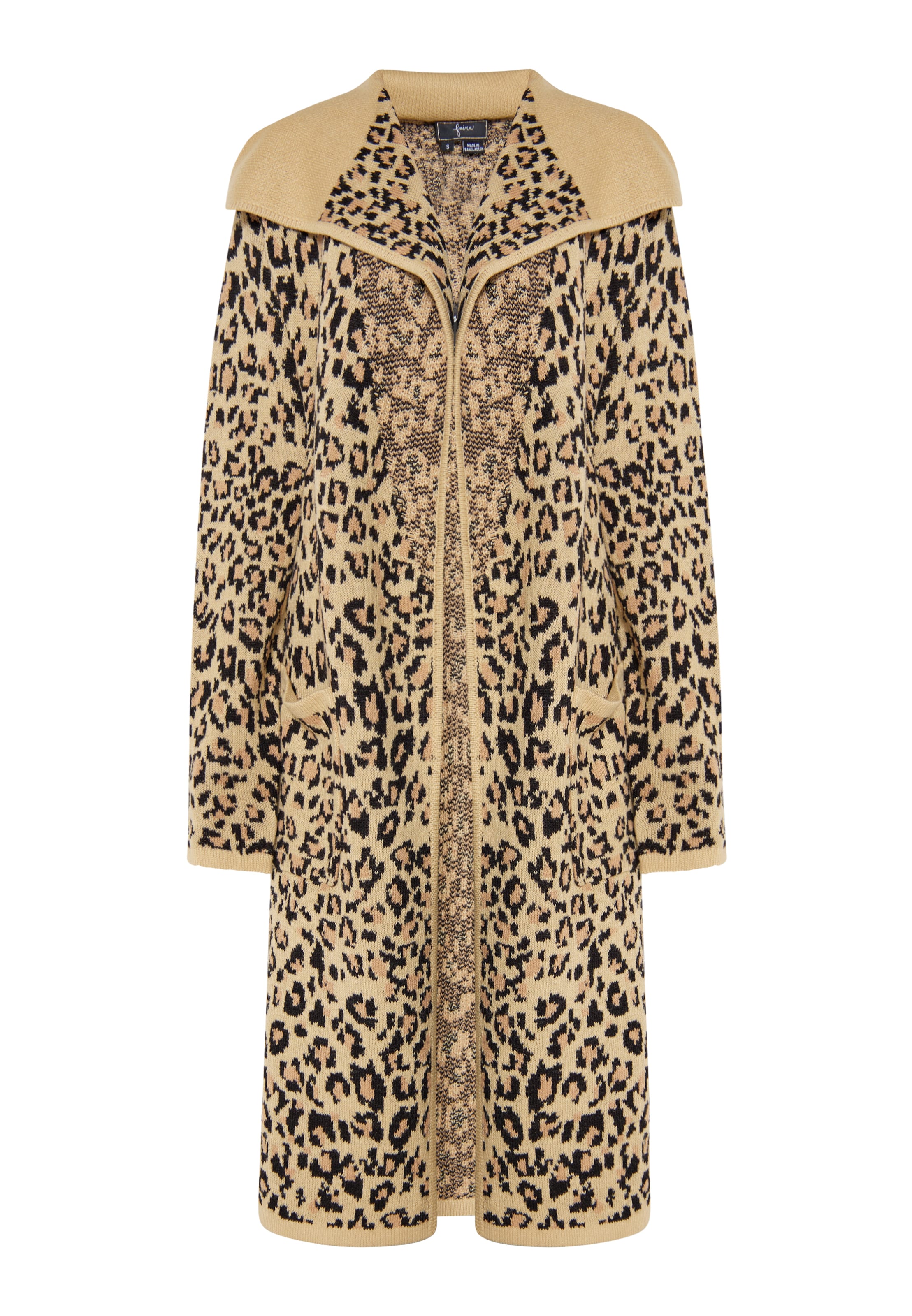 faina - Sobretudo de malha 'Imane' em bege: frente