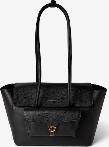 Coccinelle Handtasche 'Coccinelle Double Beat Handbag Grained Leather' in Schwarz: Vorderseite
