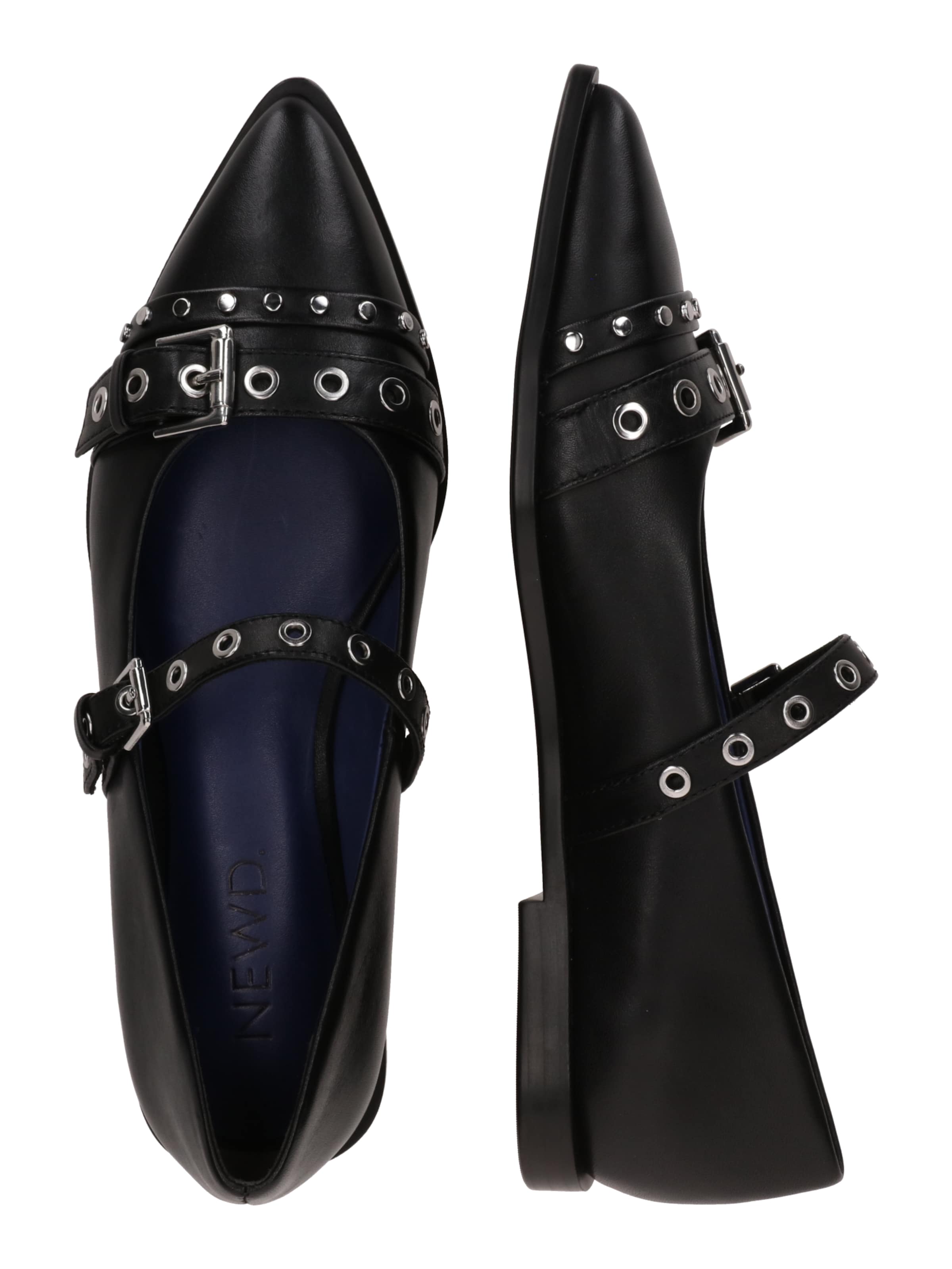 NEWD Ballet Flats with Strap in Black