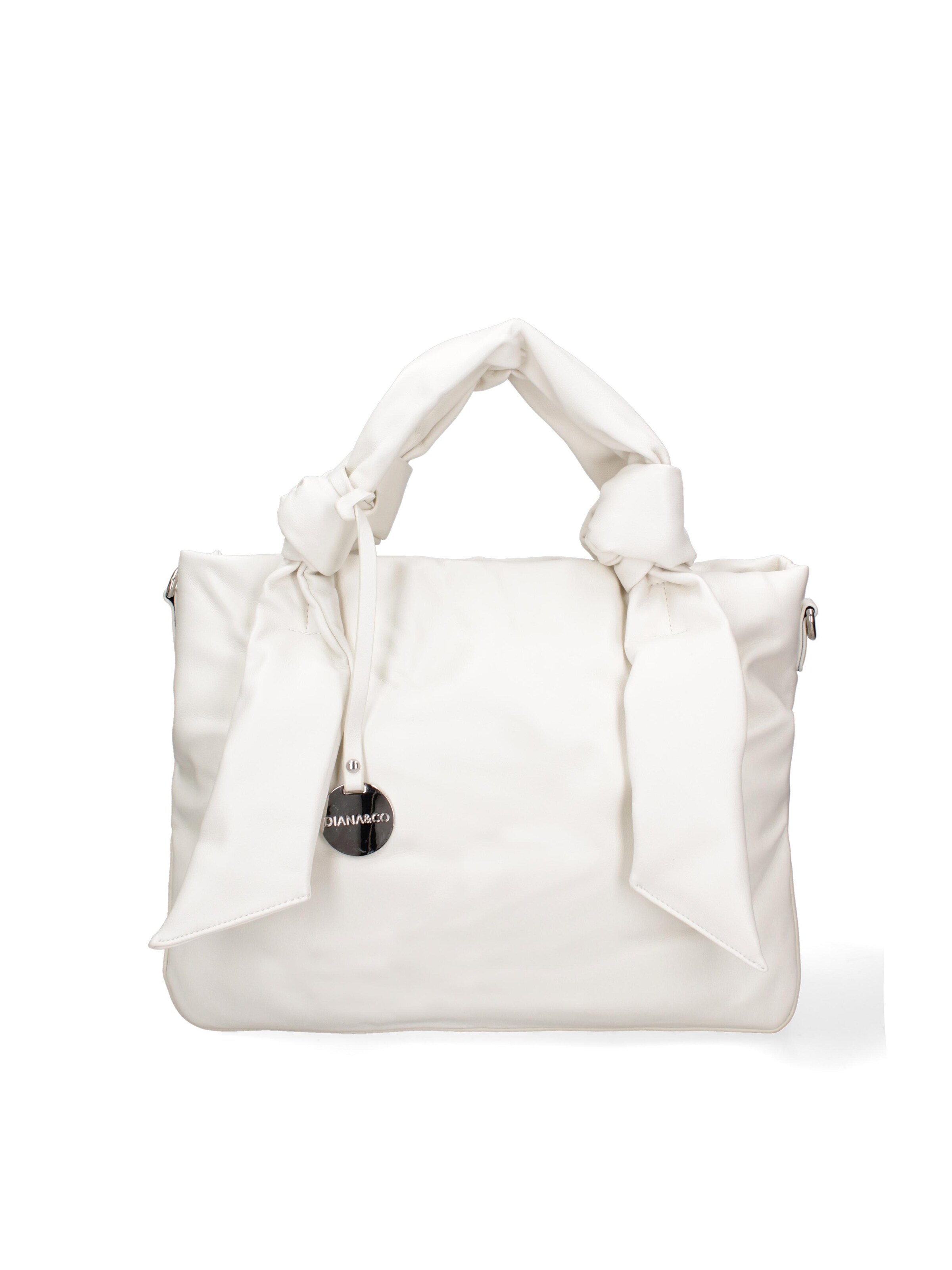 Shopper 'Borsa Shopper Donna Ecopelle con Zip e Tracolla Regolabile' di Diana&Co. in bianco: frontale