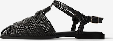 L37 HANDMADE SHOESSandale s remenčićima 'LOVE LIKE EARLY JUNE' - crna boja: prednji dio