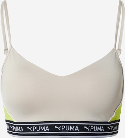 PUMA Sport-BH in ecru / apfel / schwarz / weiß, Produktansicht