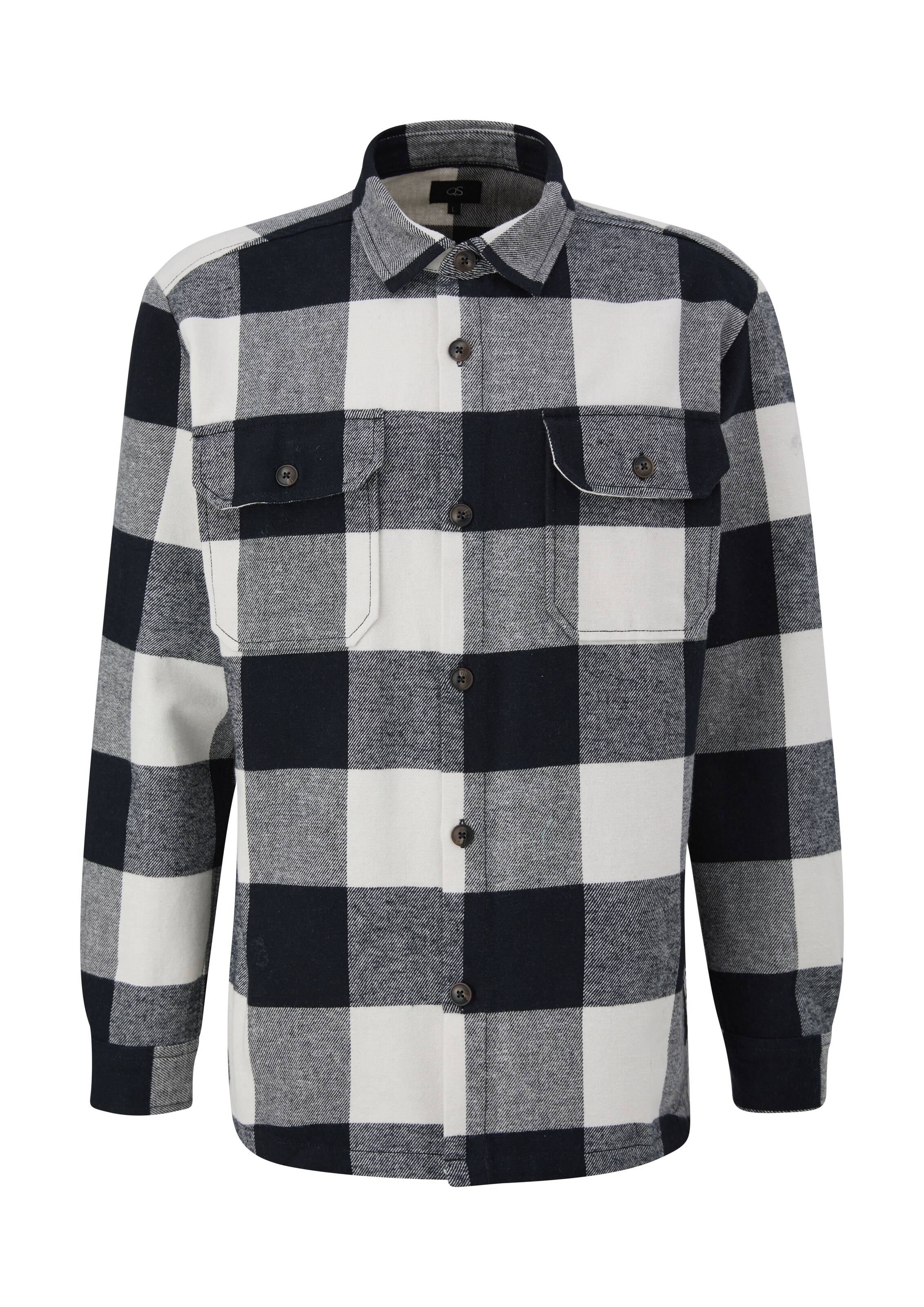 QS Regular Fit Hemd in Schwarz: Vorderseite