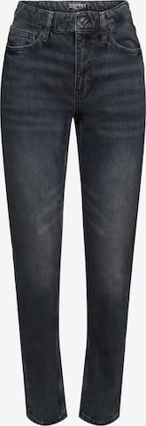 ESPRIT Slimfit Jeans in Zwart: voorkant