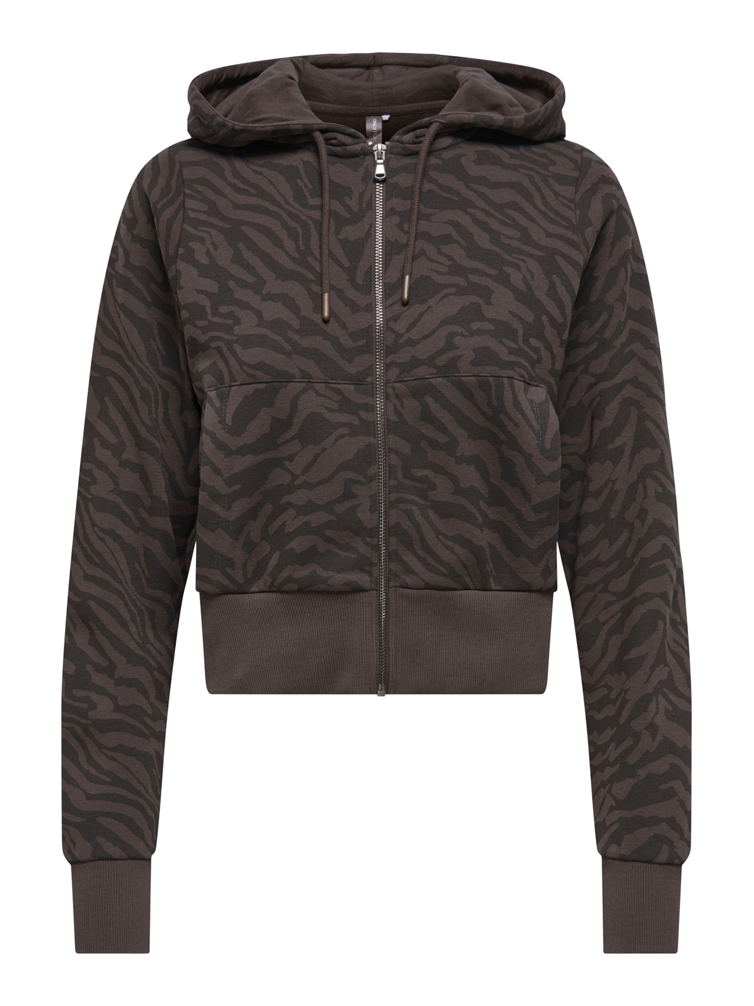 ONLY PLAY - Sudadera con cremallera deportiva 'ONPCARO' en marrón: frente