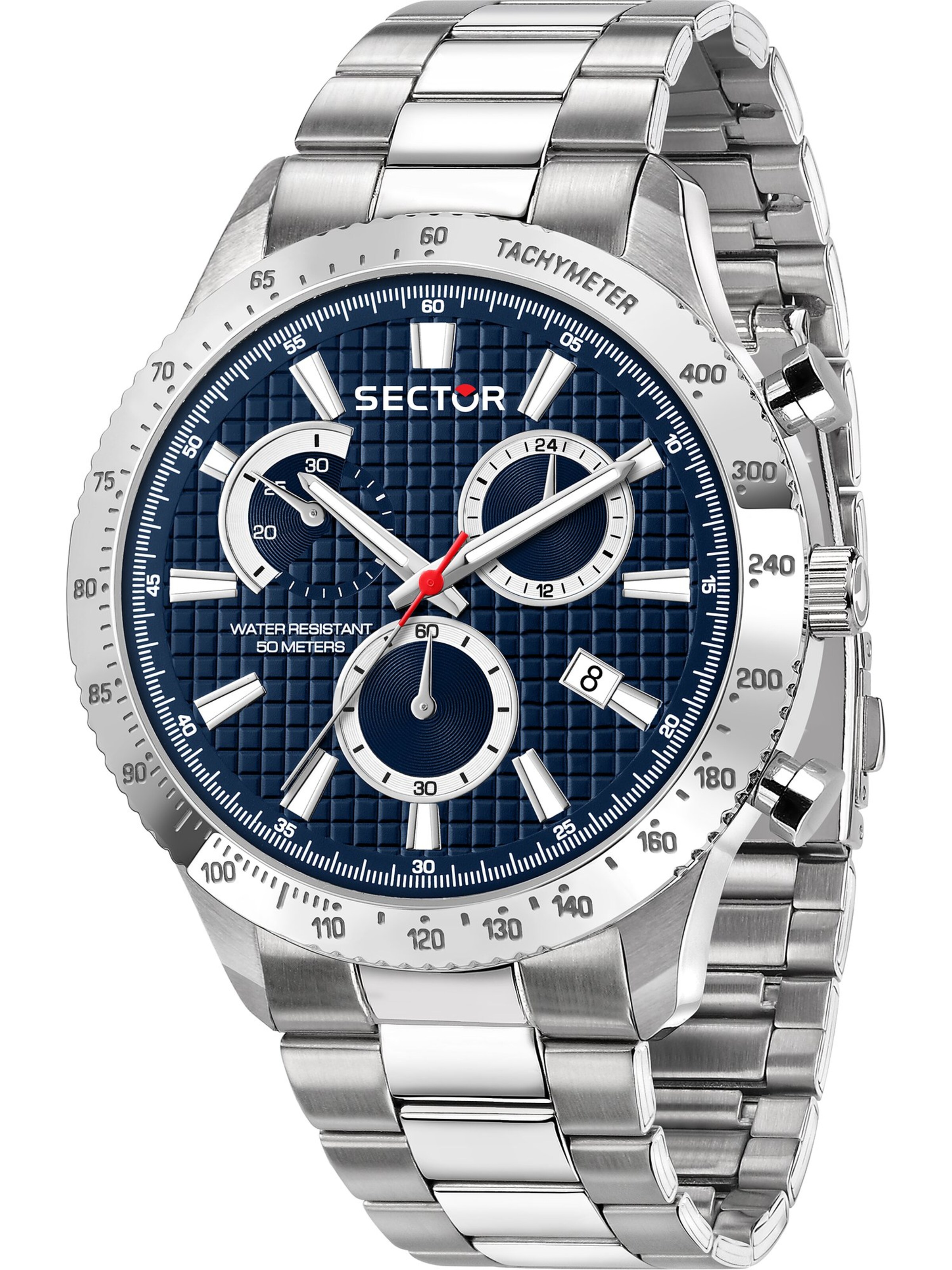 SECTOR Analog Watch in Silver: front