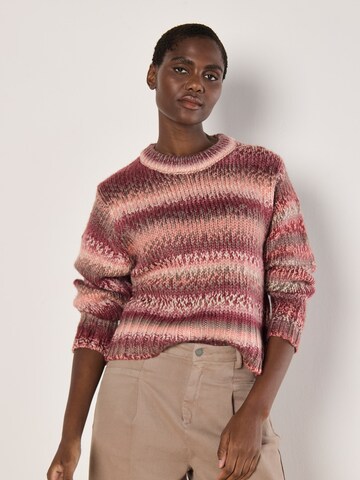 Apricot Chunky Knit Tonal Stripe Jumper ' ' in Rot: Vorderseite