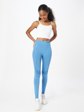 Hummel Skinny Sporthose in Blau