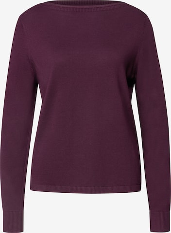 STREET ONE Basic Pullover mit U-Boot-Ausschnitt in Rot: Vorderseite