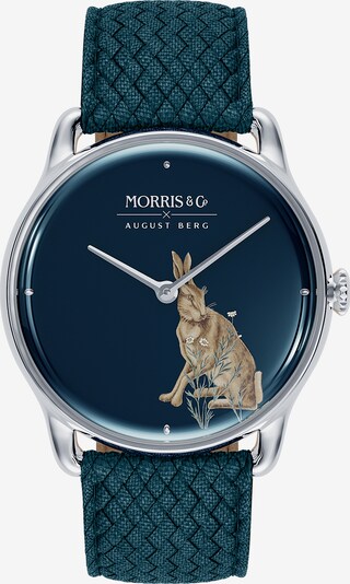 August Berg Uhr 'MORRIS & CO Silver Indigo Perlon 38mm' in blau, Produktansicht