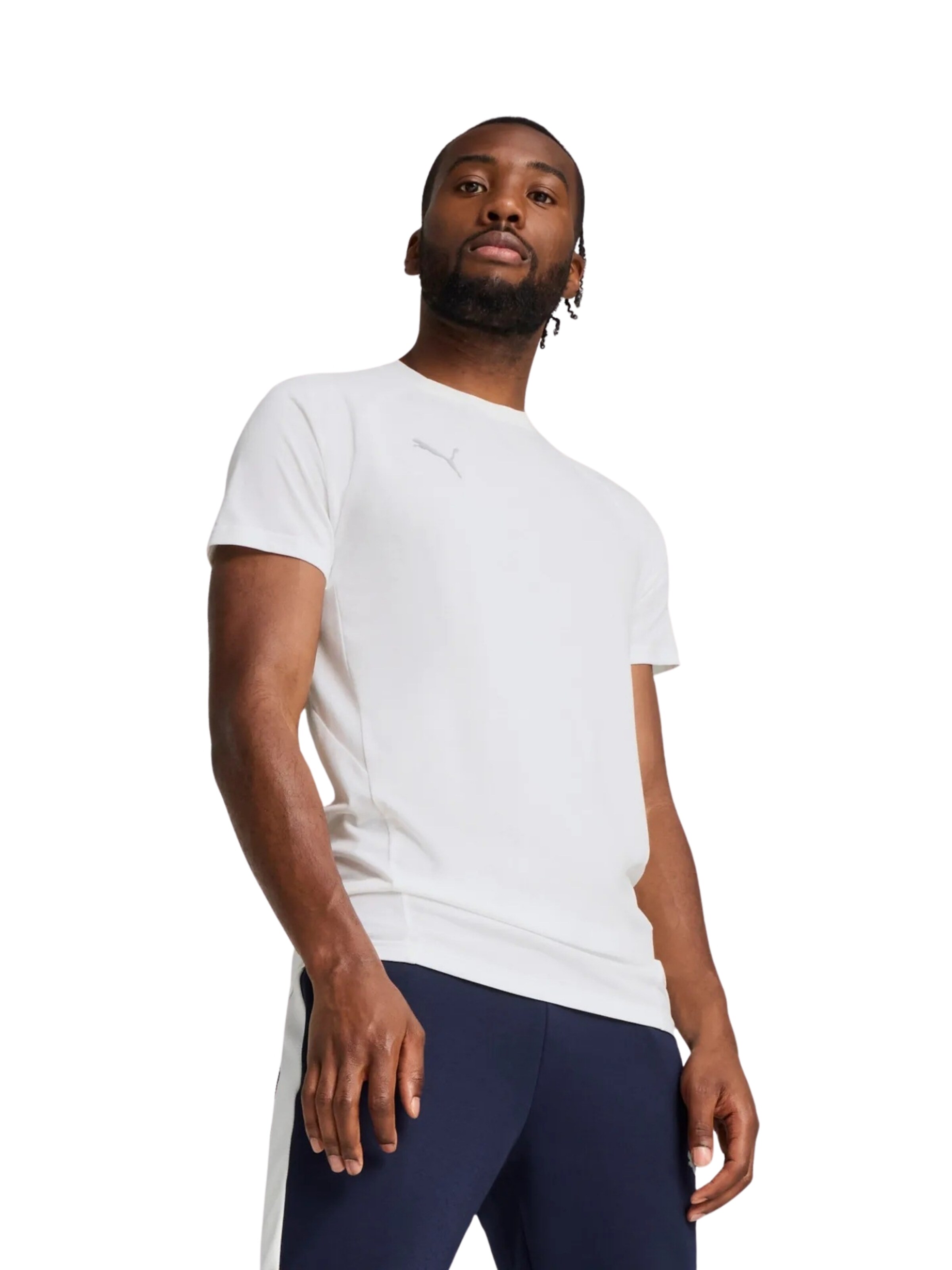 PUMA Funktionsskjorte 'TeamEvostripe' i hvid: forside