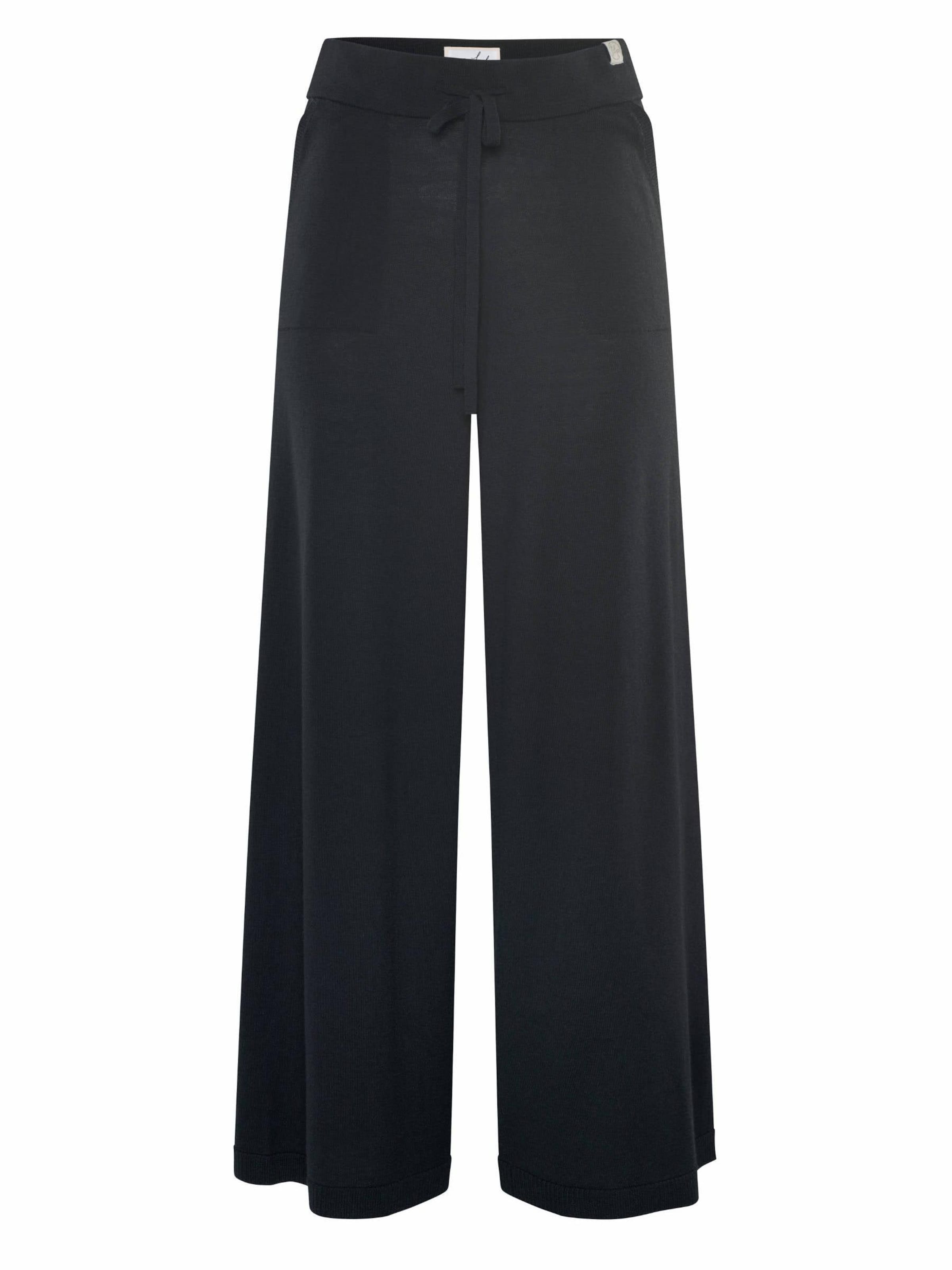Wide leg Pantaloni 'PANTS FRIDA - Weite Strickhose mit Taschen' di YOU LOOK PERFECT in nero: frontale