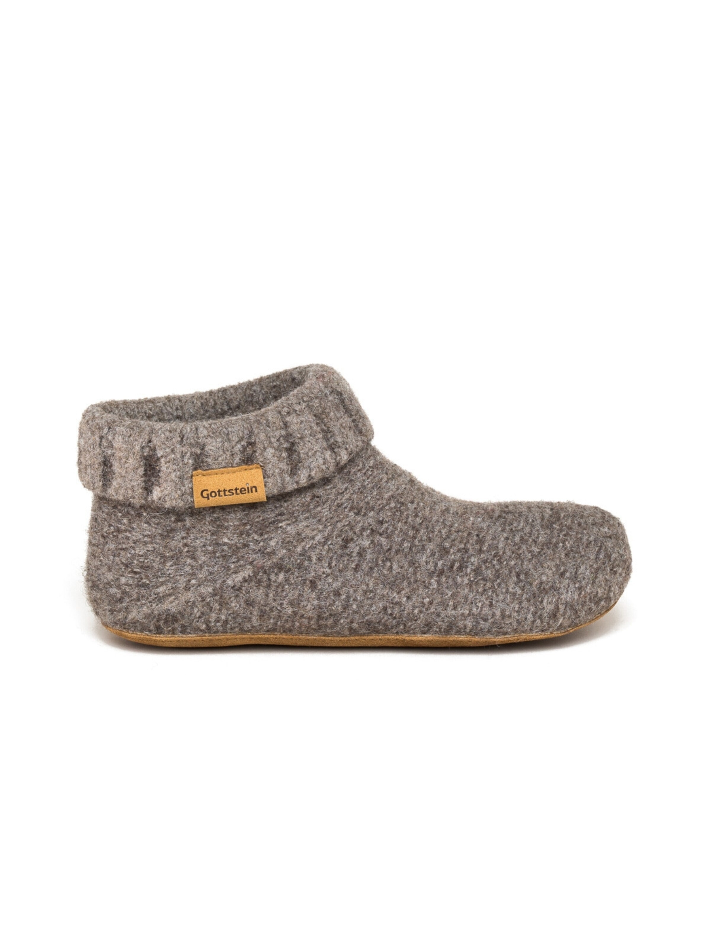 Gottstein Slippers 'Hüttenschuhe Knit Boot' in Brown