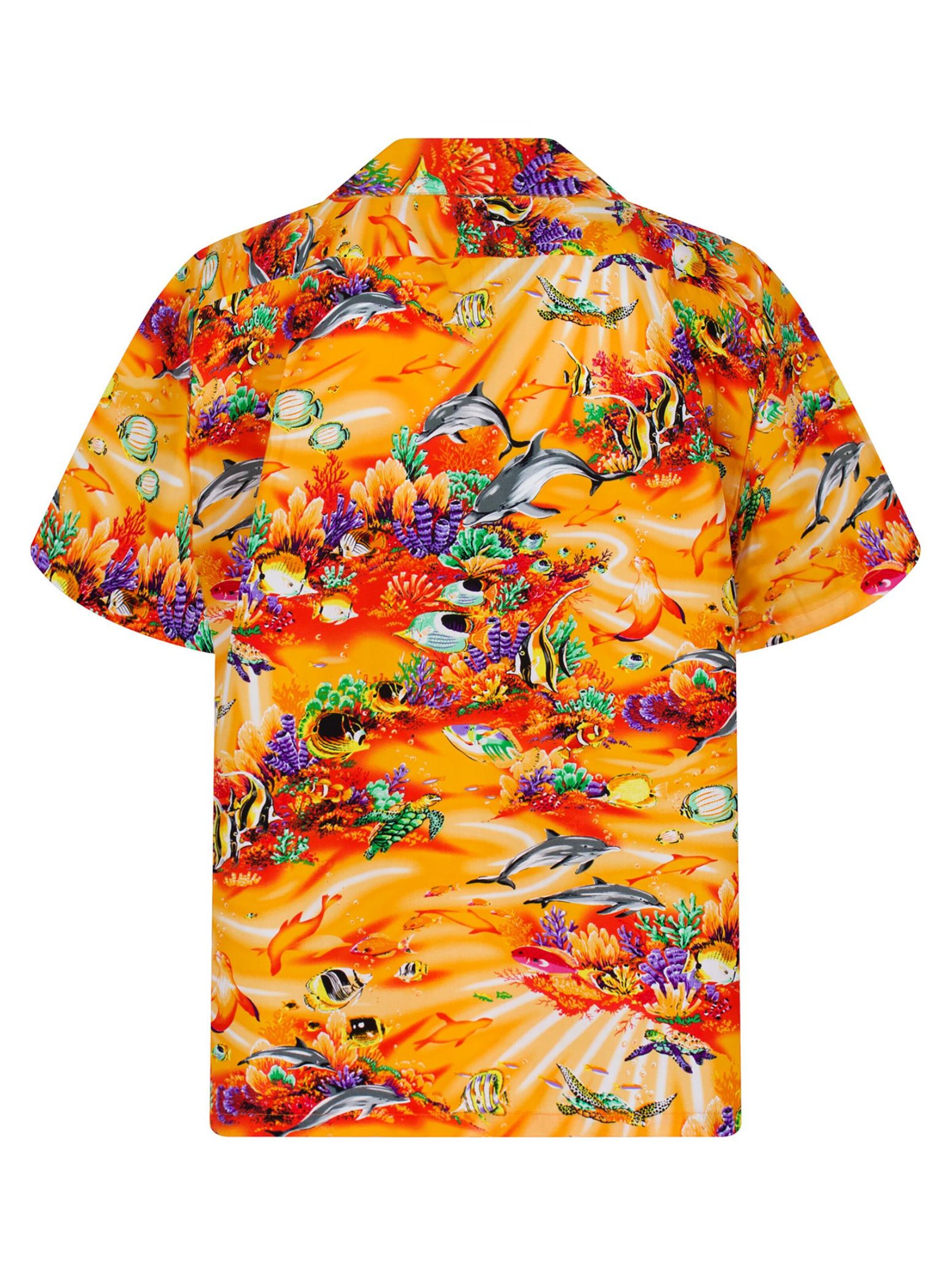 KY's Regular fit Button Up Shirt 'Aquarium' in Orange