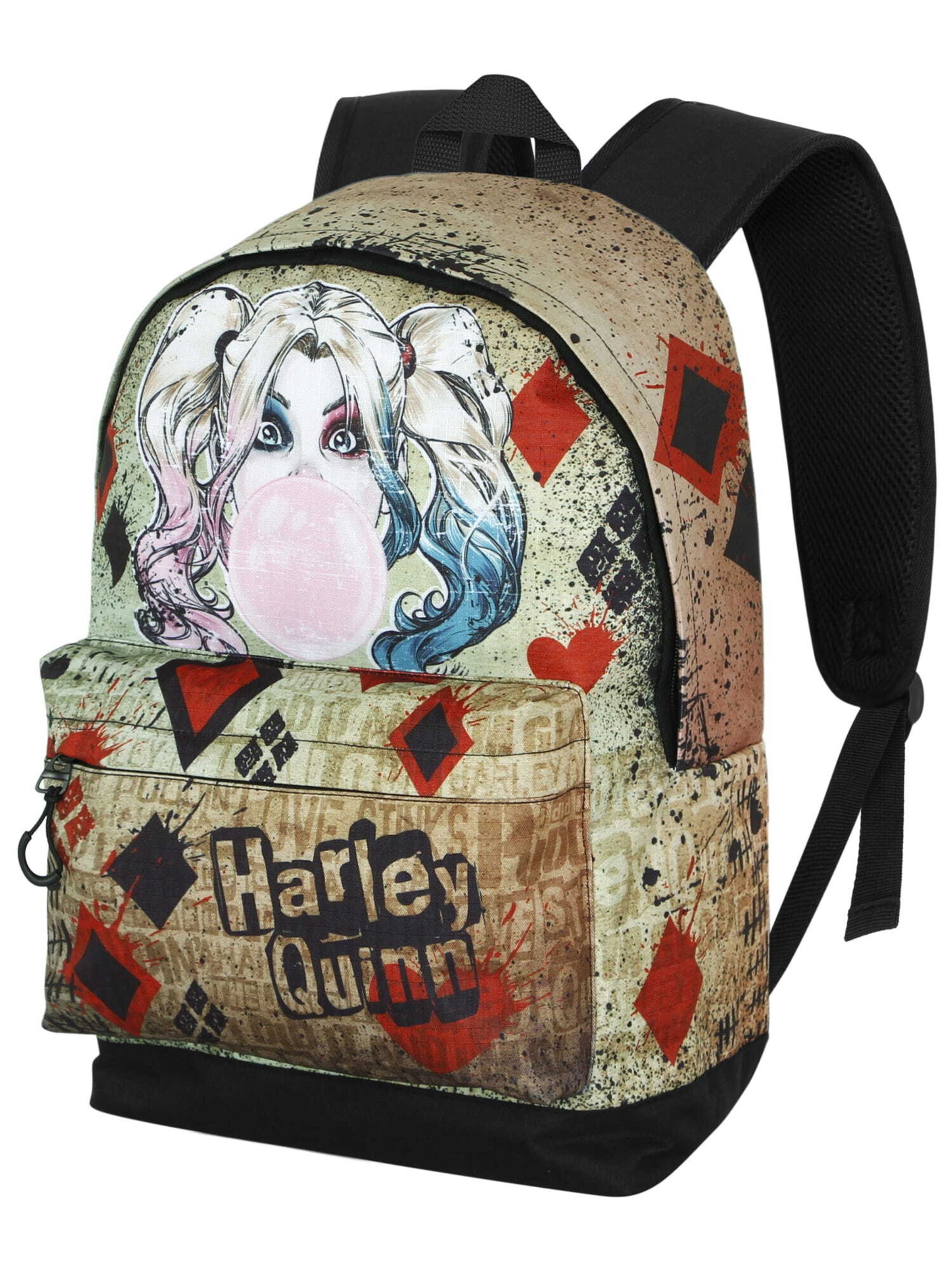 Warner Bros Backpack 'Harley Quinn' in Beige: front