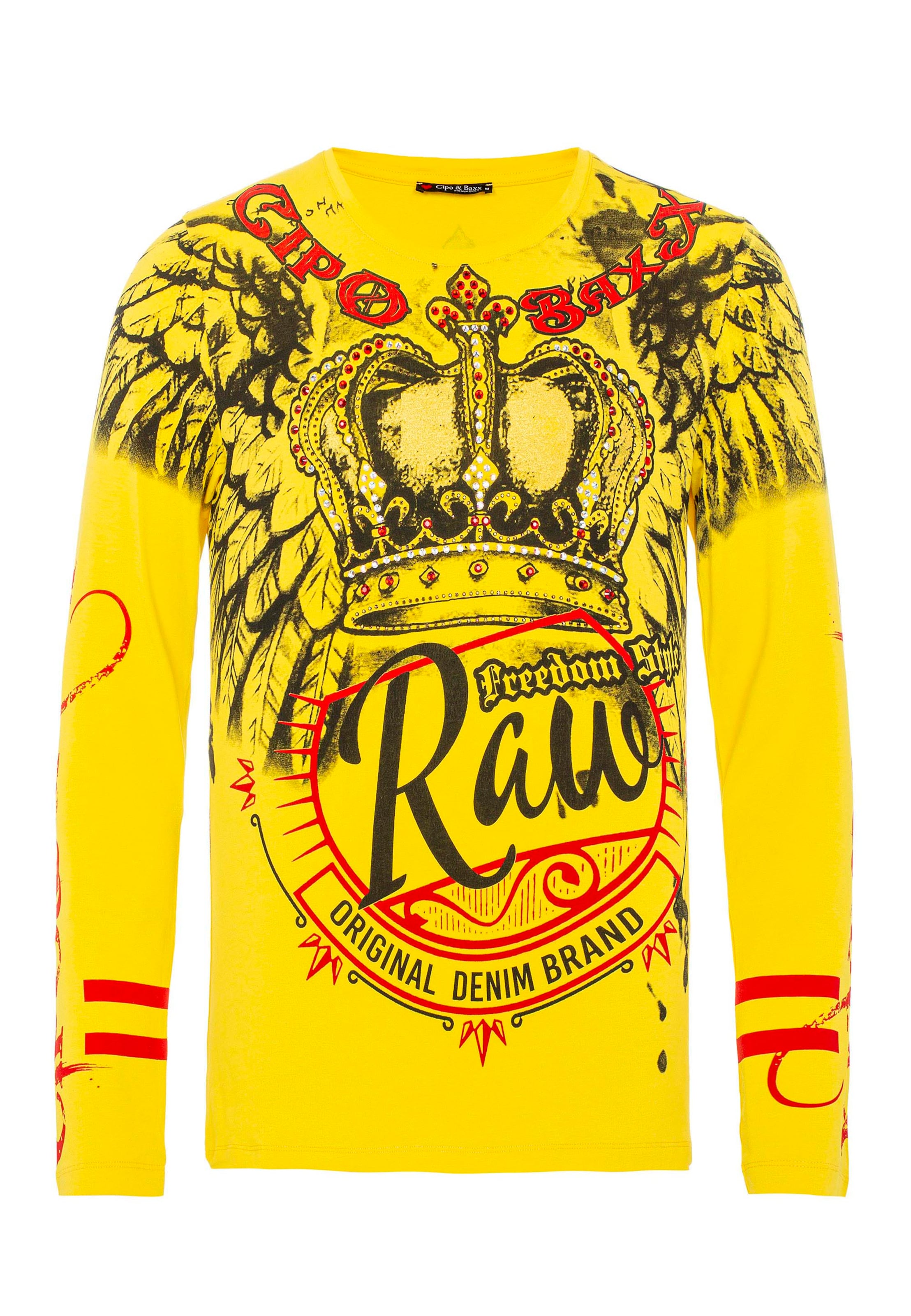 Sweat-shirt CIPO & BAXX en jaune : devant