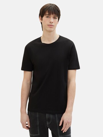 T-Shirt TOM TAILOR DENIM en noir : devant