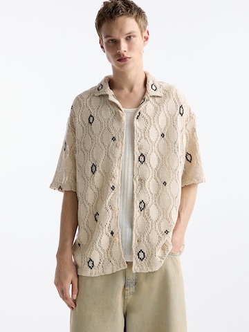 Pull&Bear Comfort Fit Skjorte i beige: forside