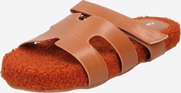 Public Desire Strap Sandals 'HOT FUZZ' in Brown: front