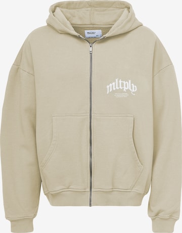 Multiply Apparel Sweatjacke in Beige: predná strana