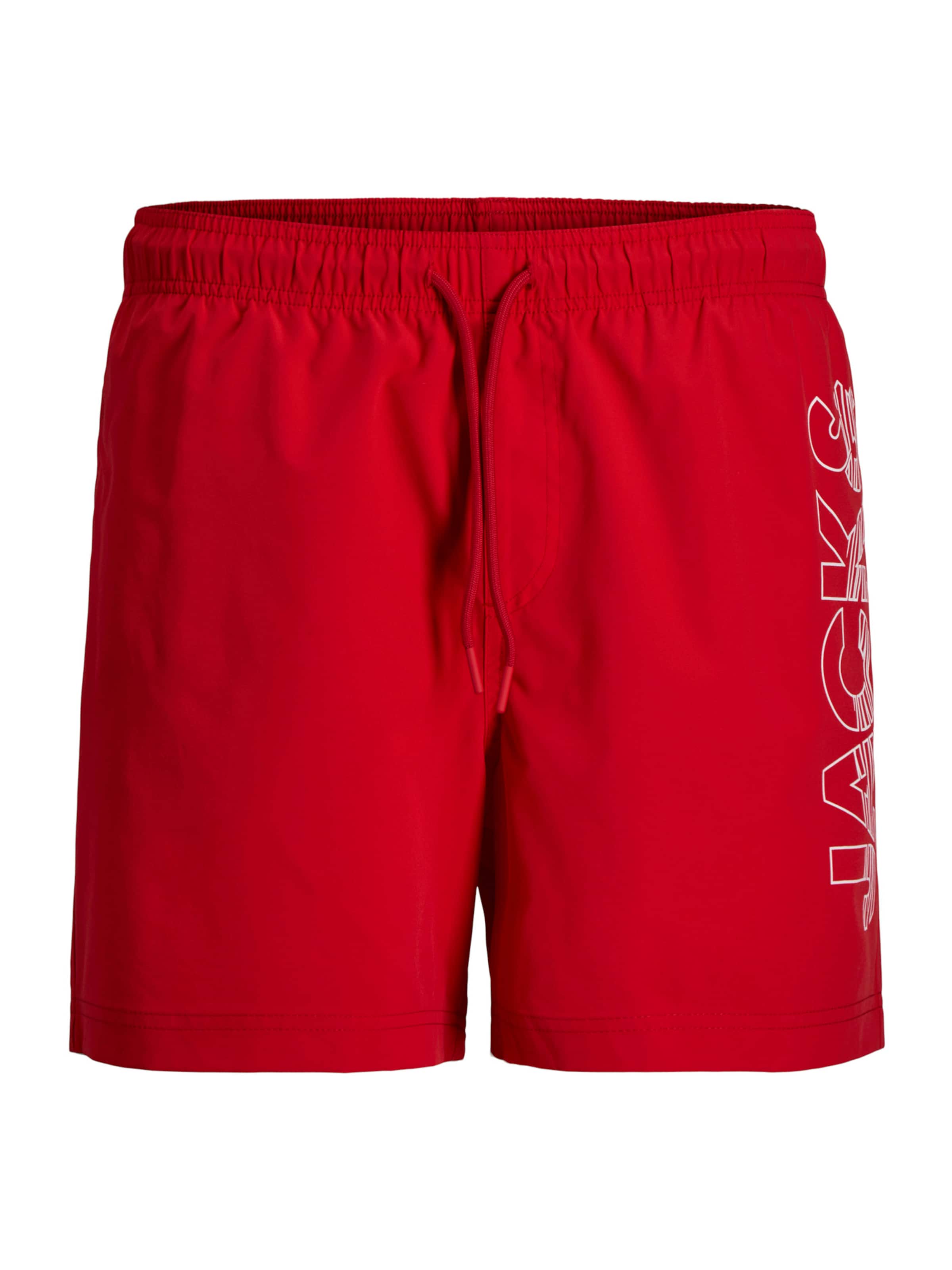 JACK & JONES Шорти за плуване 'JPSTMAUI' в червено: отпред