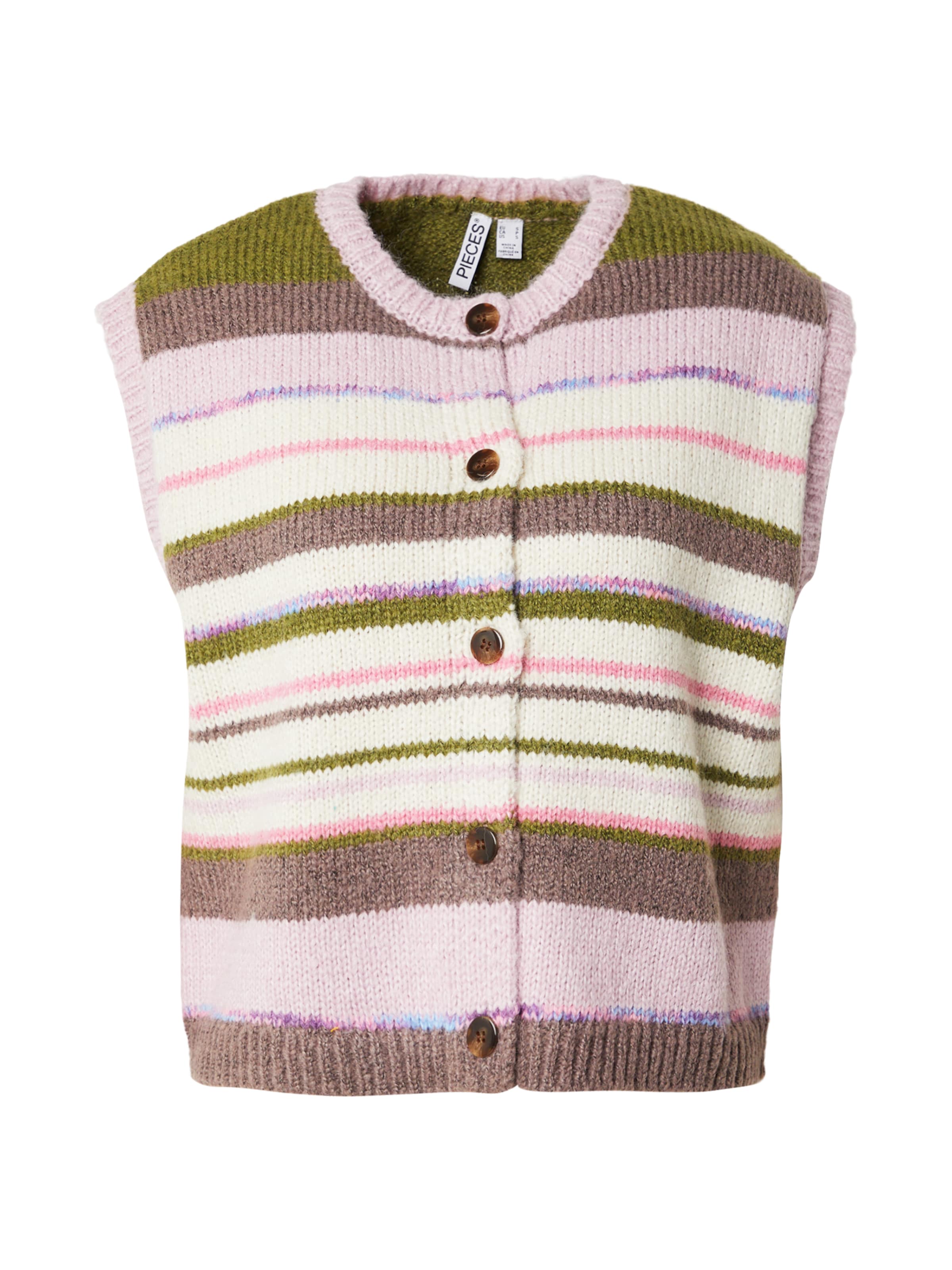 PIECES - Chaleco de punto 'PCRYE' en blanco: frente