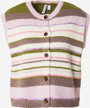 PIECES Вязаная жилетка 'PCRYE' в Белый: спереди