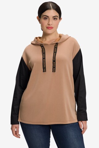 Ulla Popken Sweatshirt in Beige: voorkant