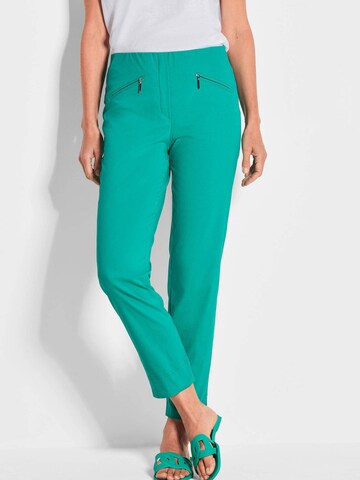 Effilé Pantalon 'Louisa' Goldner en vert : devant