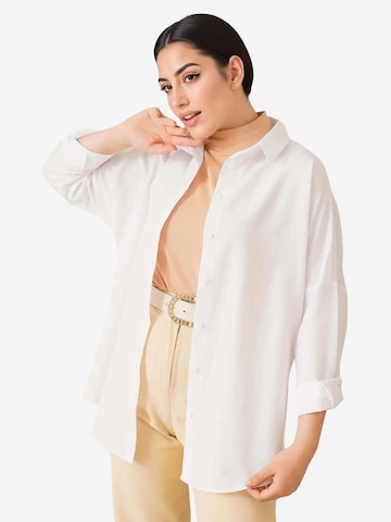 Bigdart - Blusa 'Hemden' em branco: frente