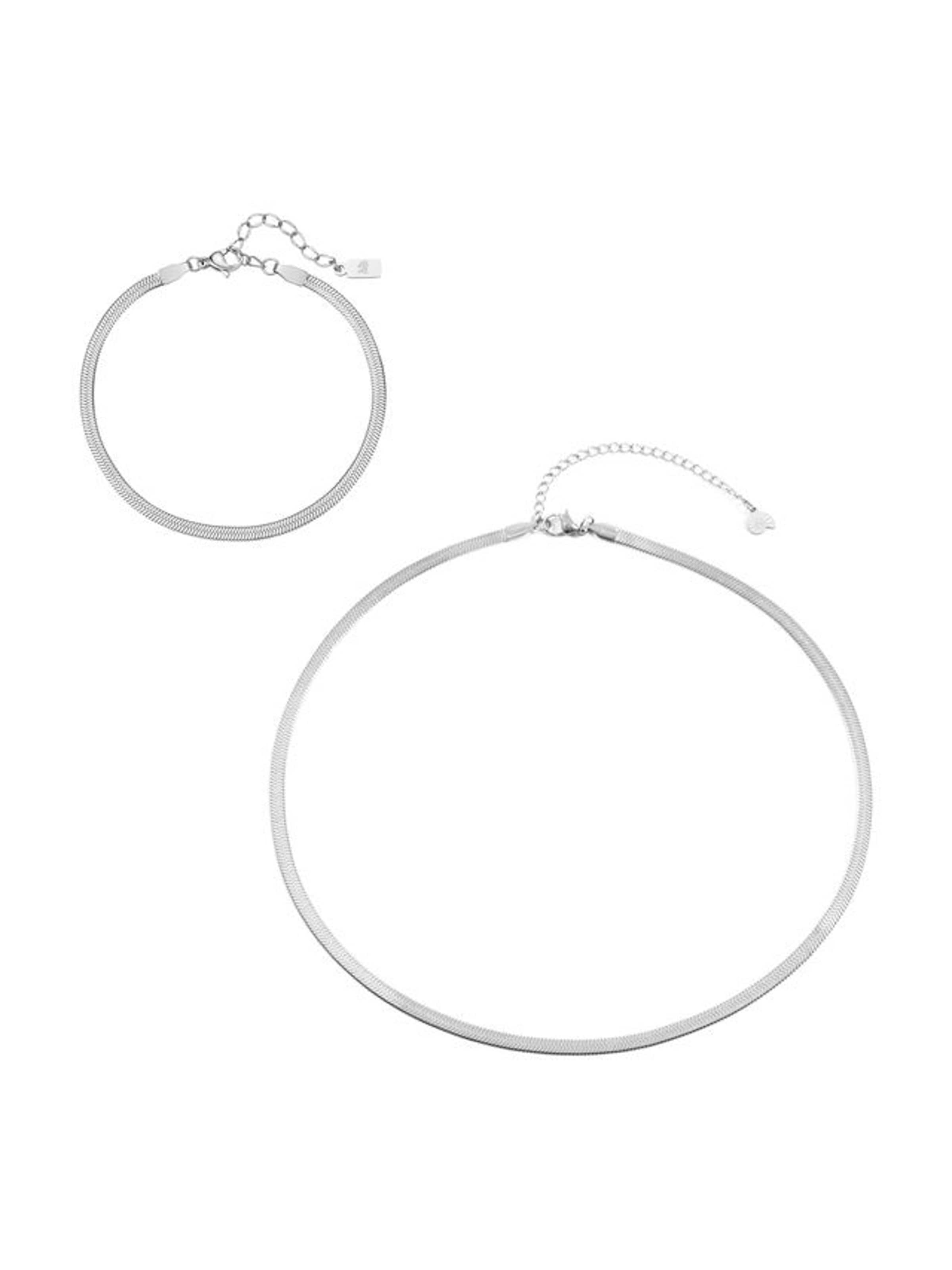 Parure de bijoux 'Urban Snake' Hey Happiness en argent : devant