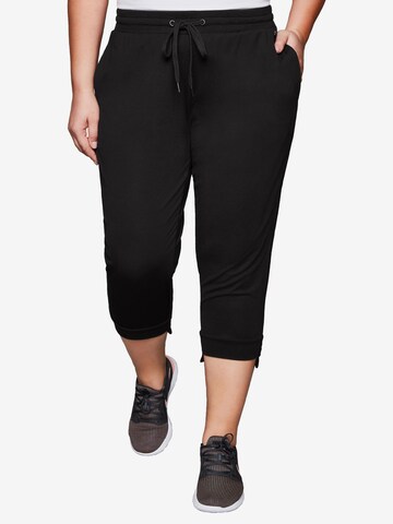 SHEEGO Slim fit Workout Pants in Black: front