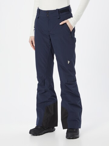 PEAK PERFORMANCE Flared Sportbroek in Blauw: voorkant