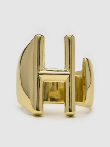 Luxenter Ring 'Alphabet H' in Goud: voorkant