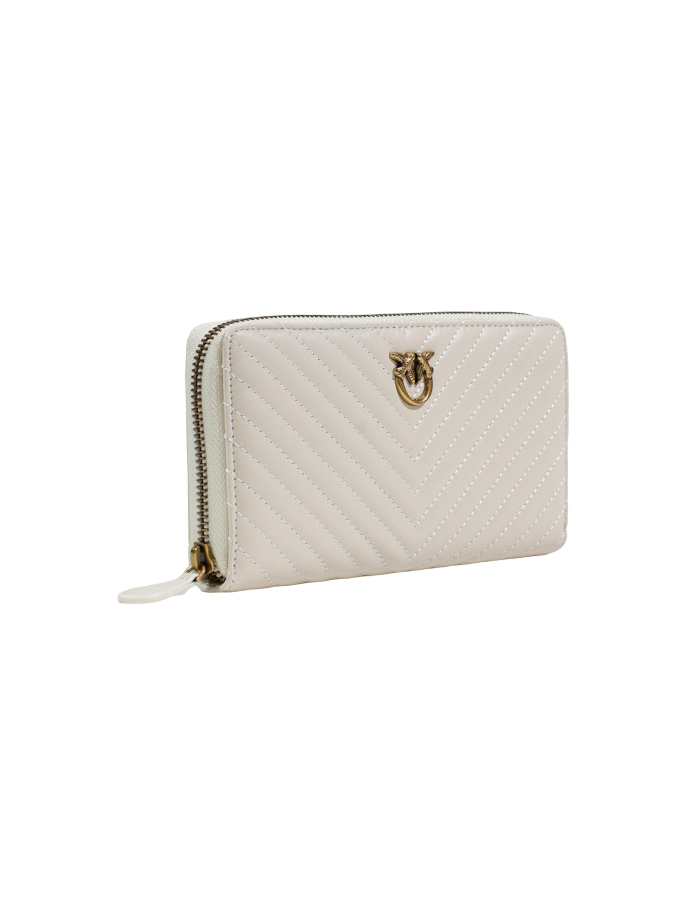 PINKO - Cartera 'RYDER ZIP AROUND SHEEP NAPPA CHEVRON 100250 A0GK' en blanco