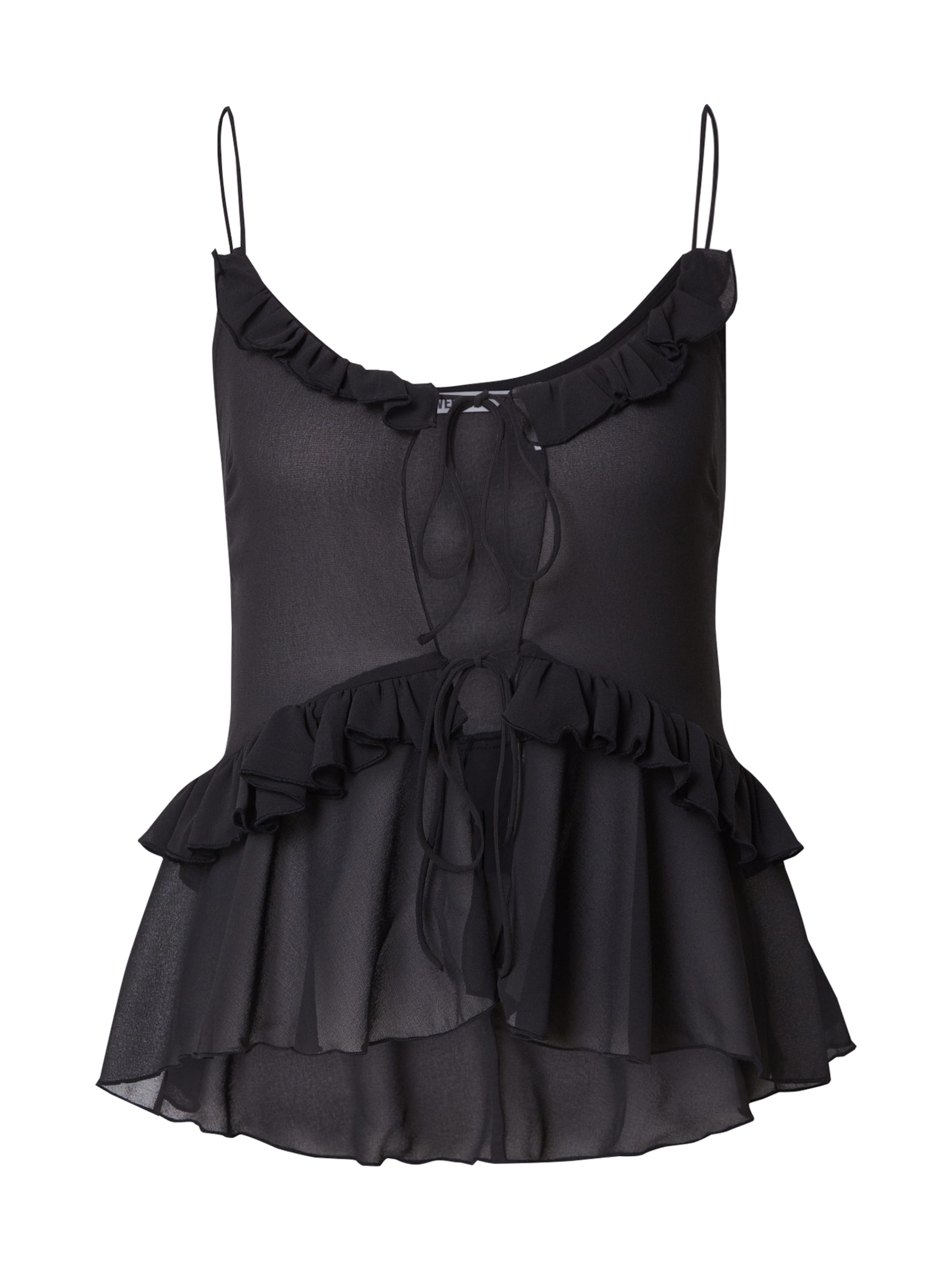 WEEKDAY Top &#x27;Ena&#x27; in Zwart: voorkant